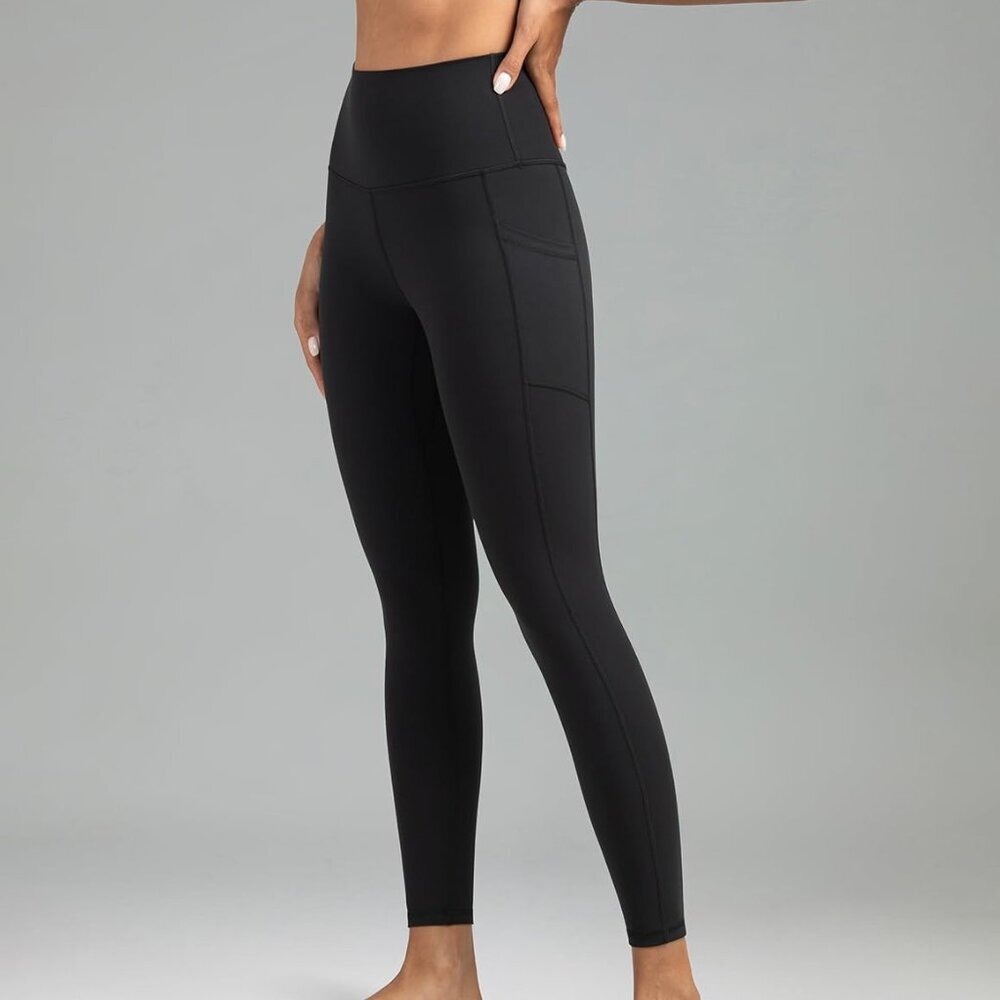 Women's High Waisted Yoga Pants 7/8 Length Leggings with Pockets - Picture 5 of 8